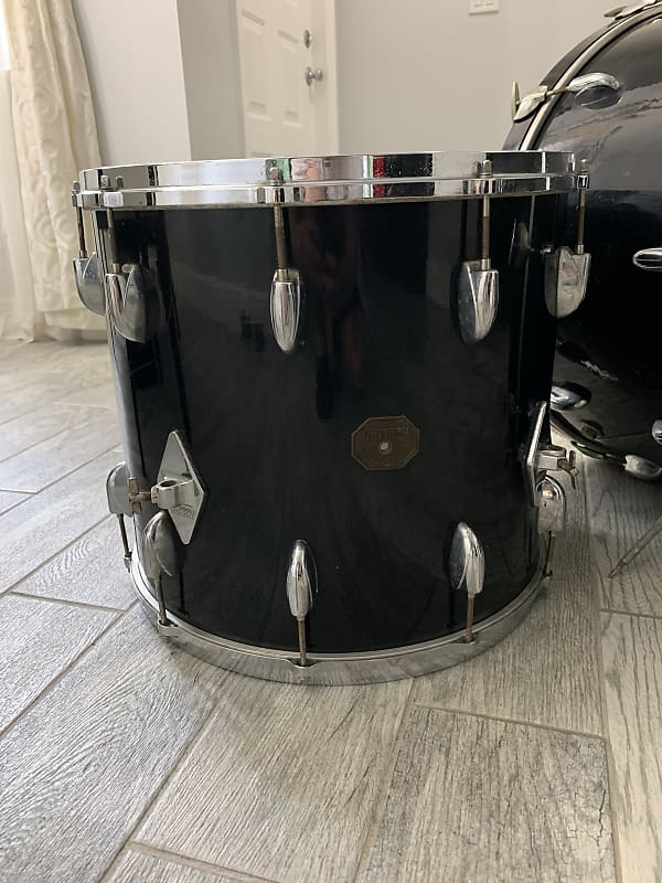 Gretsch 18" Floor tom Vintage SSB badge Black Reverb Canada
