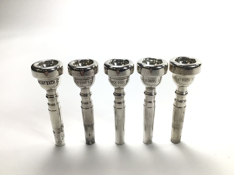 Used Trumpet Mouthpiece Lot 4 Five Bach 5C Trumpet Reverb