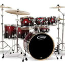 PDP Concept Series 7-Piece Maple Shell Pack, Red to Black Fade PDCM2217RB