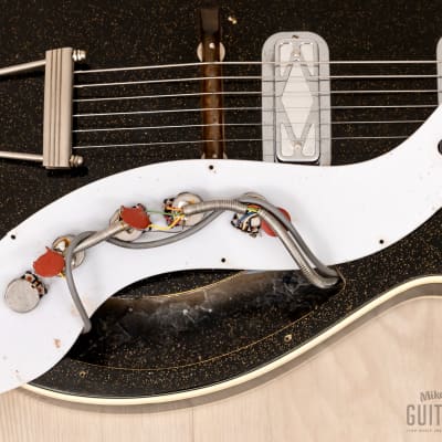 1962 Silvertone Stratotone Jupiter 1423 Vintage Guitar by Harmony USA w/ DeArmond Gold Foils, Case image 15