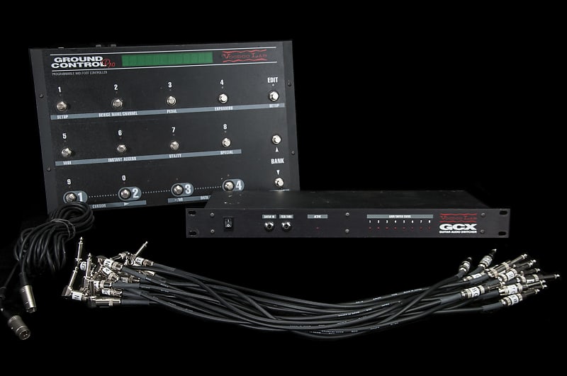 Voodoo Labs GCX Ground Control Pro Audio Switcher COMPLETE SYSTEM w/ foot  controller, rack, & cables