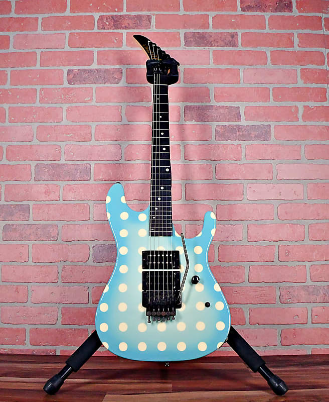 Original Vintage Kramer NightSwan Blue With White Polka Dots