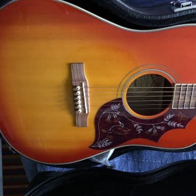 Epiphone Hummingbird Pro Acoustic Guitar Faded Cherry Sunburst  with Fishman Rare Earth Goose Neck Mic and HSC image 6