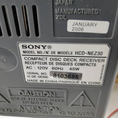 Sony CMT-NEZ30 AM/FM Stereo CD Cassette Micro Hi-Fi Component System - Complete w BONUS ITEM !! image 14
