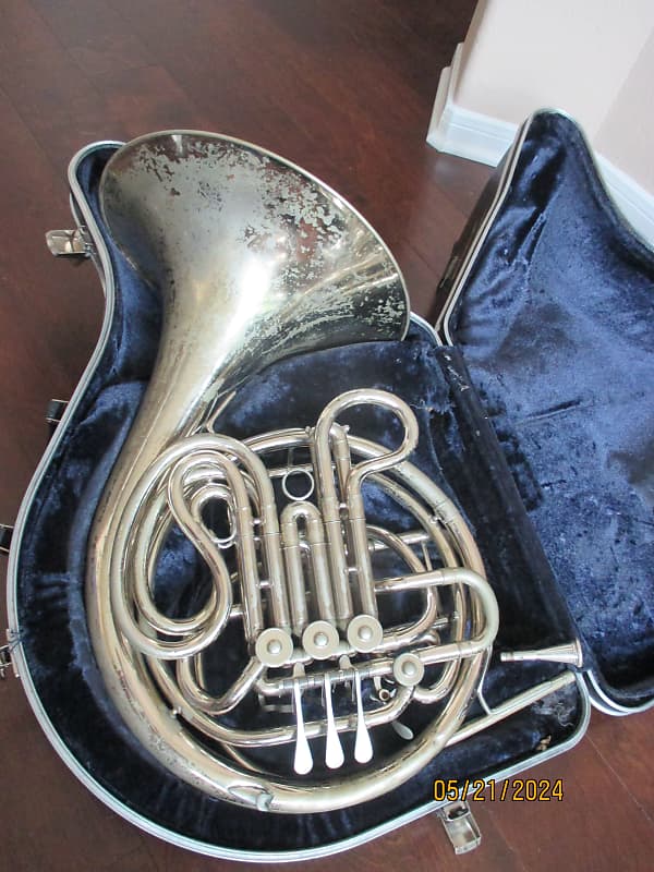 C. G. Conn 8D Silver Double French horn. Made in USA Reverb