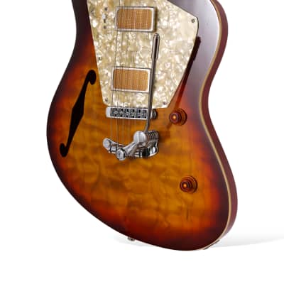 Rufini Guitars Montefalco Custom 2022 Cherry Burst w/ light aging, Quilted Maple top. NEW (Authorized Dealer) image 5