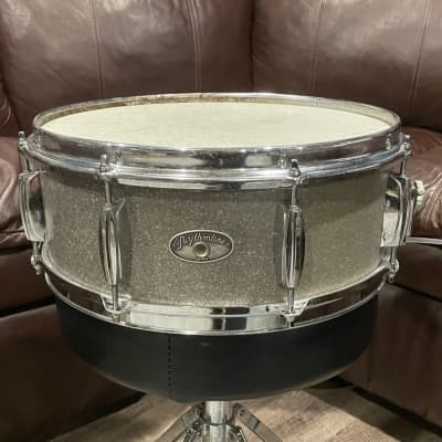 VINTAGE Rhythmline MIJ 14x5 snare drum 1960s - Silver Sparkle image 1