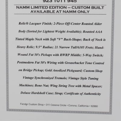 Fender Custom Shop LTD 58 Special Strat Relic, Faded Aged 3 Tone Sunburst - NAMM image 11
