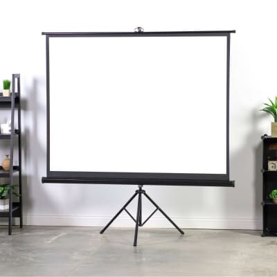 5 Core Projector Screen with Stand 72 inch Indoor and Outdoor Portable Projection Screen and Tripod Stand 8K 3D Ultra HD 4:3 for Movie Office Classroom Parties Screen TR 72(4:3) image 2