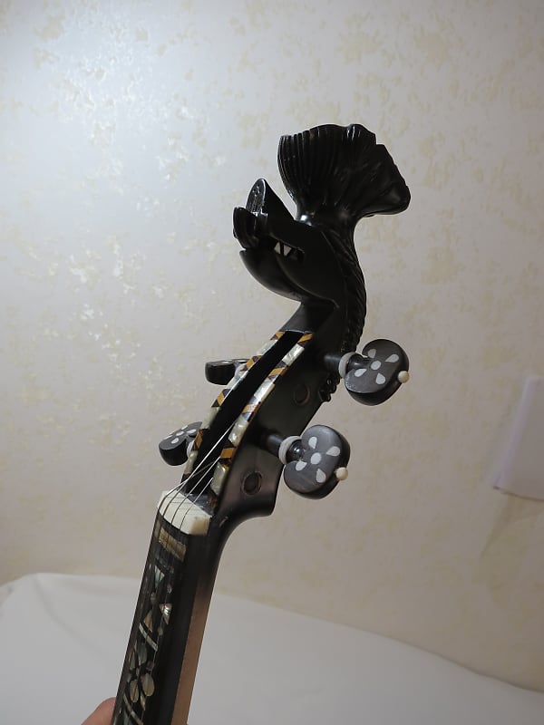 Hand made Norwegian fiddle black 4/4 violin Hardanger fiddle