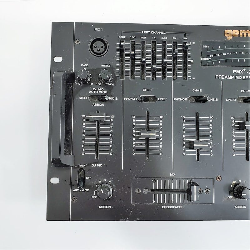 Old School Gemini PMX-2001 4 Channel DJ Preamp/Mixer/Equalizer