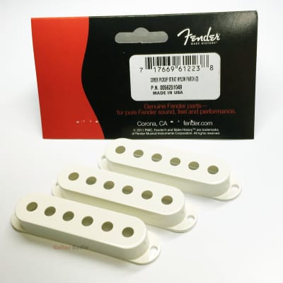 Genuine Fender PARCHMENT Strat/Stratocaster Pickup Covers - Set of 3 image 1