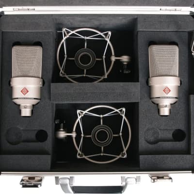 Neumann TLM 103-STEREO Anniversary Stereo Microphone Pair Satin Nickel (7 dB-A) image 1