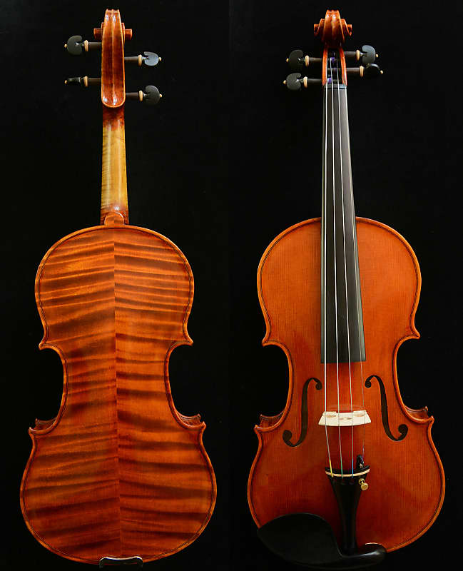 Rare Violin Stradivari 1716 Messiah Violin Tiger-skin alike Flame Back |  Reverb UK