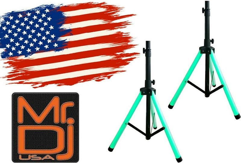 2 MR DJ Color Stand LED Speaker Stand Tripod With LED lighting and IR control  			