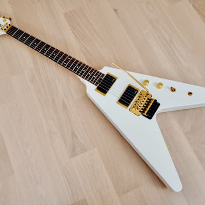 Fernandes BSV-155 Flying V Electric Guitar White w/ EMG 81 Pickups, Japan, Magnum  44 | Reverb UK