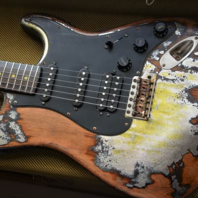 Fender Stratocaster Heavy Relic Nitro Silver Sparkle O Black HSS Custom by Guitarwacky image 1