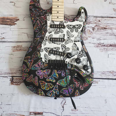 Eric Rifftone #212 Butterfly Handpainted Strat Style Electric Guitar image 2