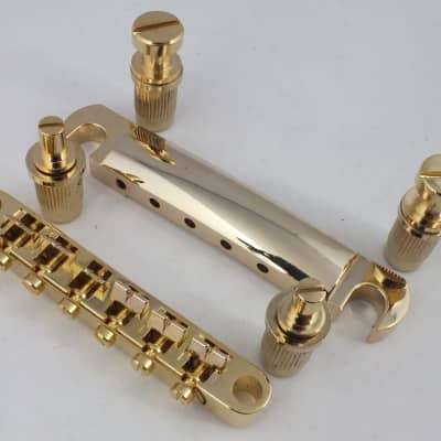 Gold Tune-O-Matic Bridge & Stop Bar for Les Paul or SG style electric guitar