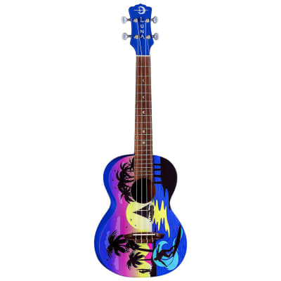 Luna Guitars Kauwela Summer Tenor Acoustic Ukulele Custom Graphic for sale
