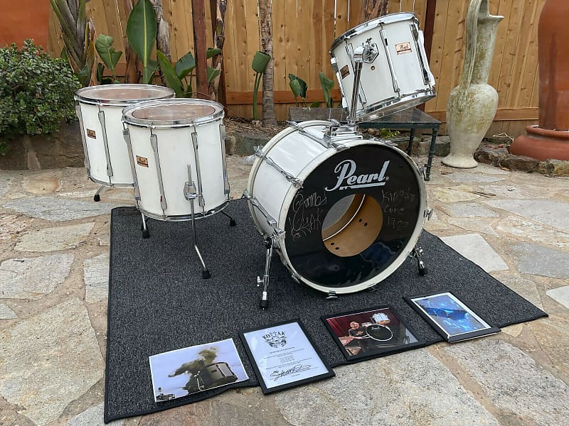 Pearl MLX Maple White 4pc Drum Set Kit owned by James Kottak Ex Scorpions !!! image 1