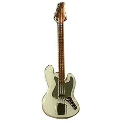 AIM J Bass Guitar Mini Pin, White for sale