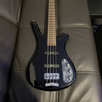 Warwick RockBass Corvette Basic Medium Scale 4-String Electric Bass Guitar Solid Black High Polish for sale