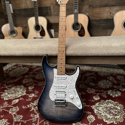 Suhr Standard Plus Faded Trans Whale Blue Burst Electric Guitar - With Suhr Deluxe Padded Gig Bag image 2