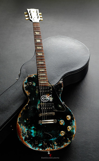 Gibson Les Paul Studio Black over Blue inspired by Joe | Reverb