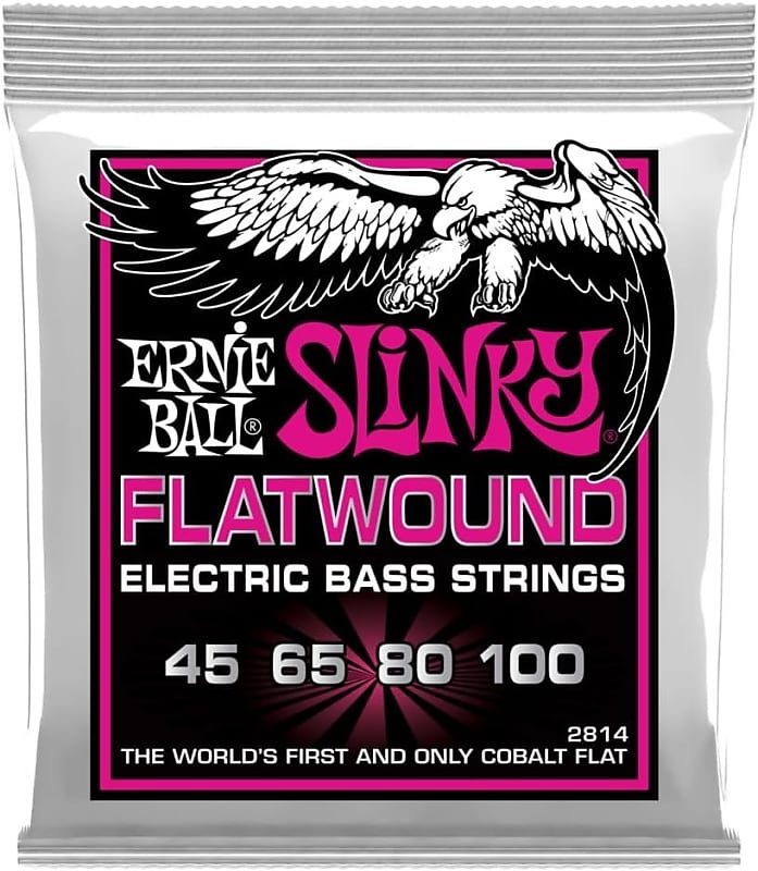 Ernie Ball Super Slinky Flatwound Bass Guitar Strings, 45-100 Gauge (P02814) image 1