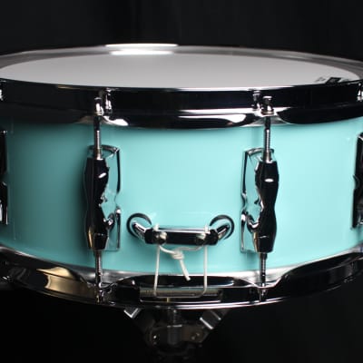 Yamaha Recording Custom 5.5x14" Surf Green Snare Drum (video demo) image 4