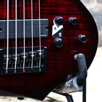ESP LTD F-1005 See-Thru Black Cherry Sunburst 5-String Electric Bass #W23060302 image 8