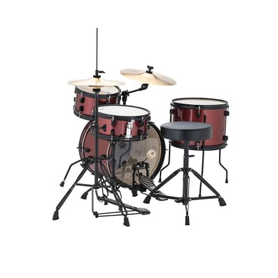 Ludwig Questlove Pocket Kit 4-Piece Complete Drum Set, Wine Red Sparkle image 2