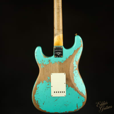 Fender Custom Shop Limited Edition '60 Dual-Mag II Stratocaster® Super Heavy Relic® RW - Aged Sea Foam Green image 5