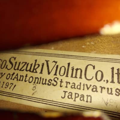 Suzuki Kiso #4 Stradivarius Copy (3/4 Size) Violin, Japan, 1971, with case & bow image 3