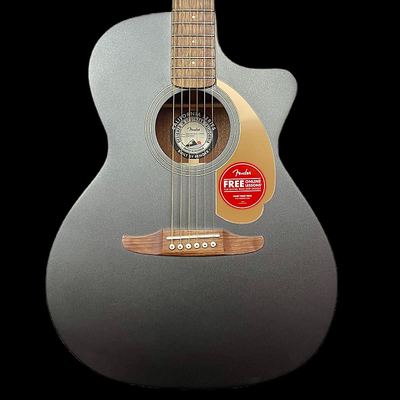 Fender Limited Edition Newporter Player WN Acoustic Guitar in Charcoal  Frost Metallic