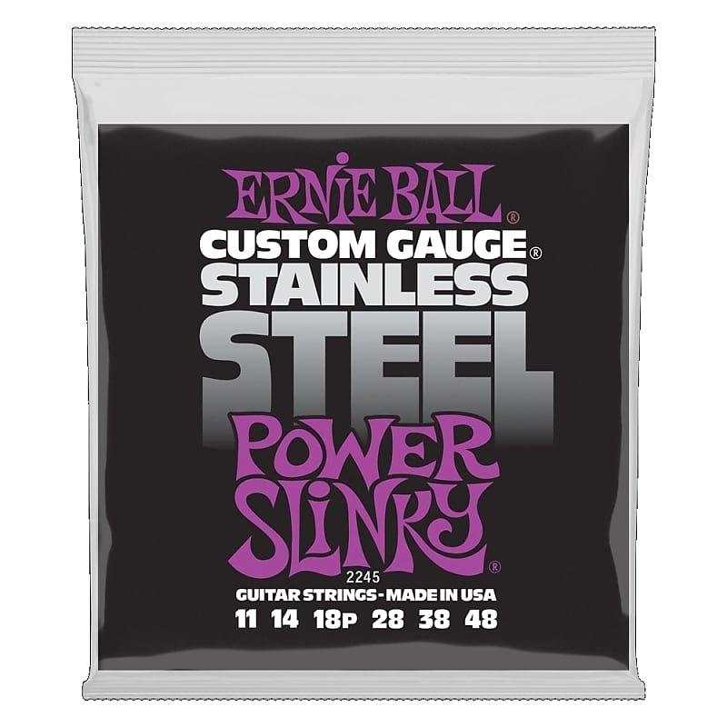 Ernie Ball 2245 Custom Gauge Stainless Steel Power Slinky Electric Guitar Strings image 1