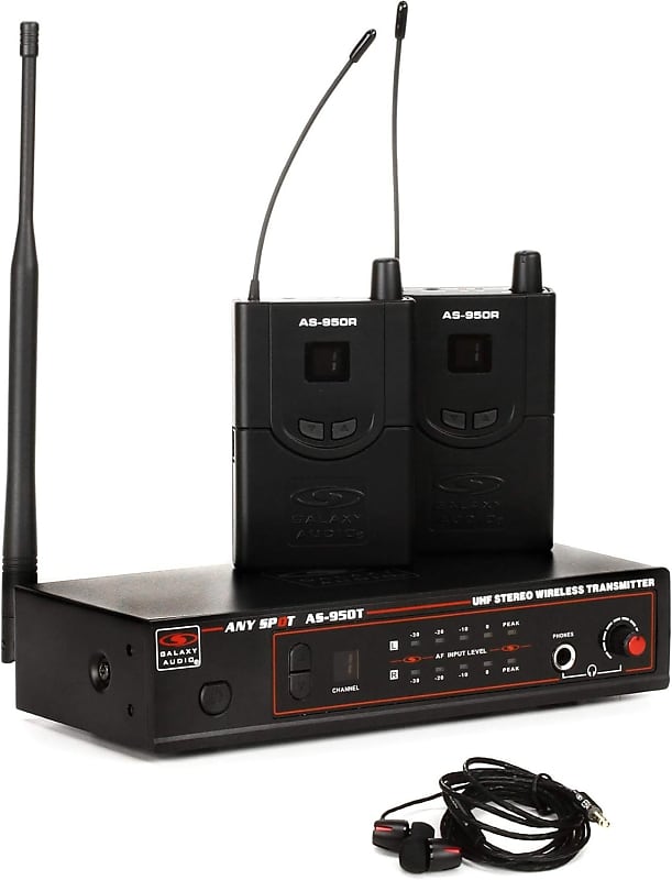 Galaxy Audio AS-950-2 Wireless in-Ear Monitor Twin Pack System - P2 Band,Black image 1