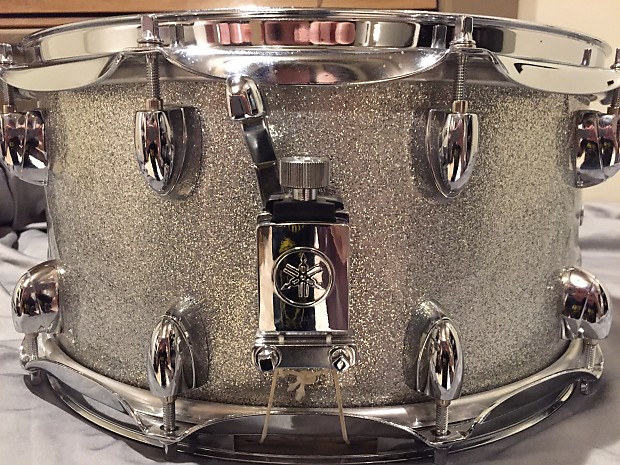 Yamaha Oak Custom Silver Sparkle Snare Drum 14x7 EXCELLENT