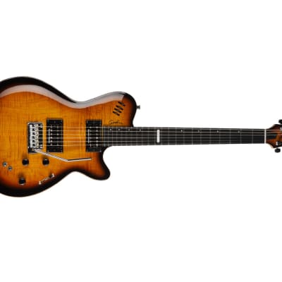 Godin LGXT Electric Guitar - Cognac Burst AA Flame Top image 4