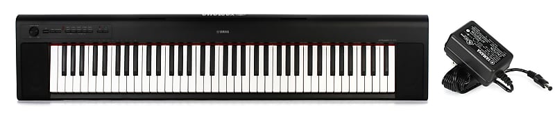 Yamaha Piaggero NP-32 76-key Piano with Speakers - Black  Bundle with Yamaha PA150 12v 1500mA Power Supply image 1