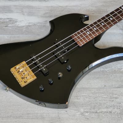 1980's BC Rich Japan NJ Series Neckthrough Mockingbird Bass (Black) for sale