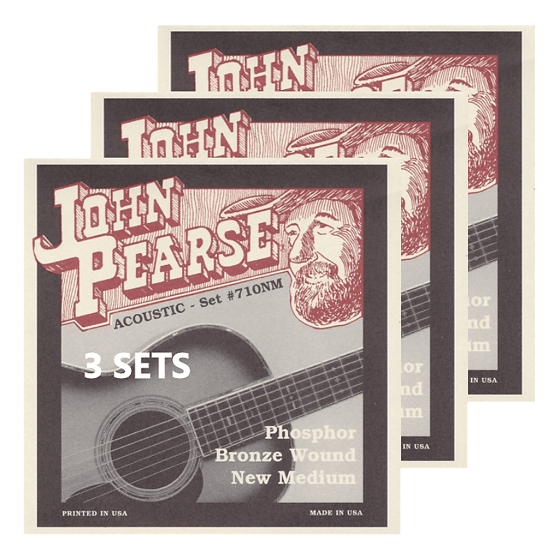 John Pearse 710NM3P Acoustic Six String Guitar Phosphor Reverb