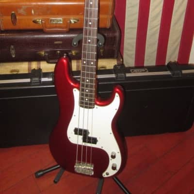 ~1989 Fender '62 Re-Issue Precision Bass Made in Japan Candy Apple Red image 2