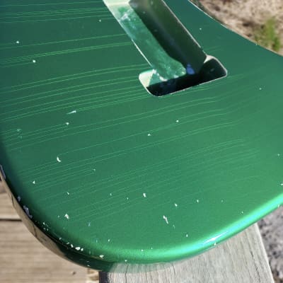 4lbs 1oz BloomDoom Nitro Lacquer Aged Relic Candy Apple Green S-Style Vintage Custom Guitar Body image 18
