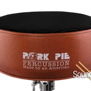 Pork Pie Percussion Round Drum Throne  Orange / Black Swirl image 2