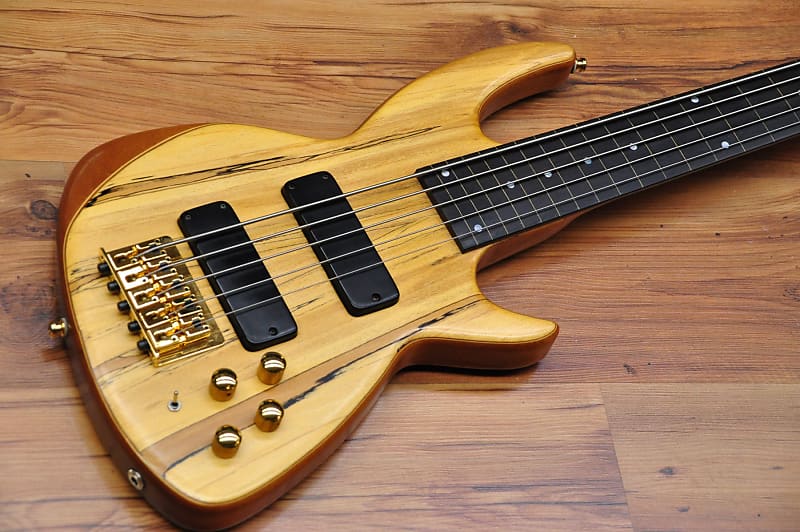 Chris Larkin Reacter 5B Fretless Spalted Maple image 1