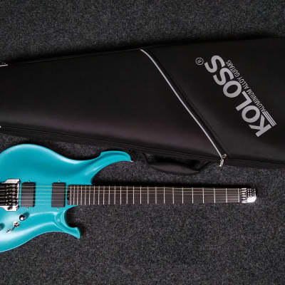 KOLOSS GT-6H Aluminum body headless Carbon fiber neck electric guitar Blue image 1