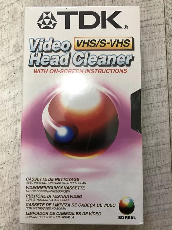 TDK CLVSEB VHS SVHS VCR Video Head Cleaner Cleaning Reverb