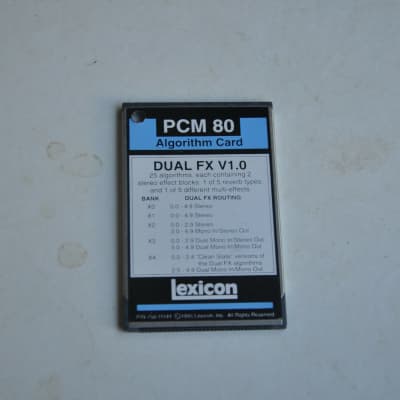 RARE Lexicon PCM-80 Algorithm Card ~DUAL FX V1.0~ Audio Software PCM80 USA Made image 5